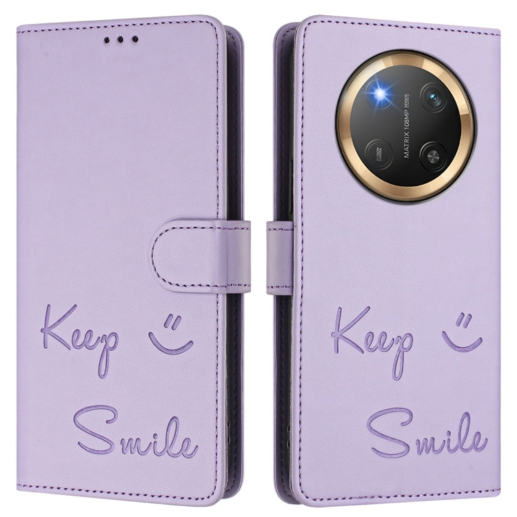 For Honor X9c 5G Global Smile Embossing RFID Leather Phone Case