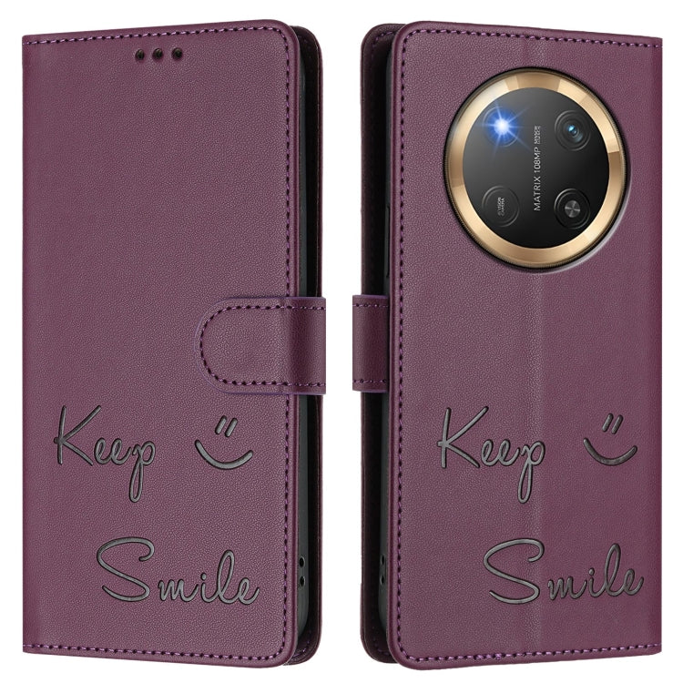 For Honor X9c 5G Global Smile Embossing RFID Leather Phone Case