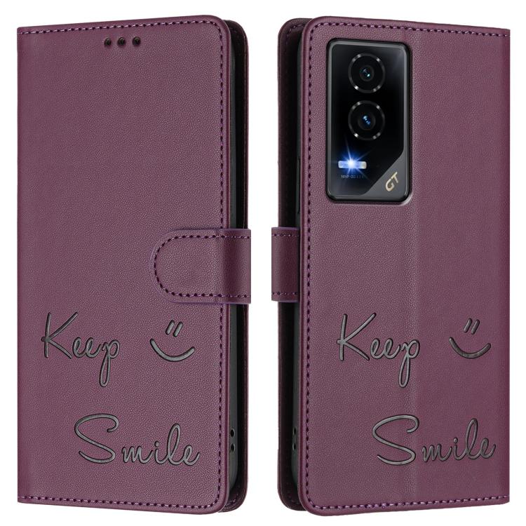 For Honor GT Smile Embossing RFID Leather Phone Case
