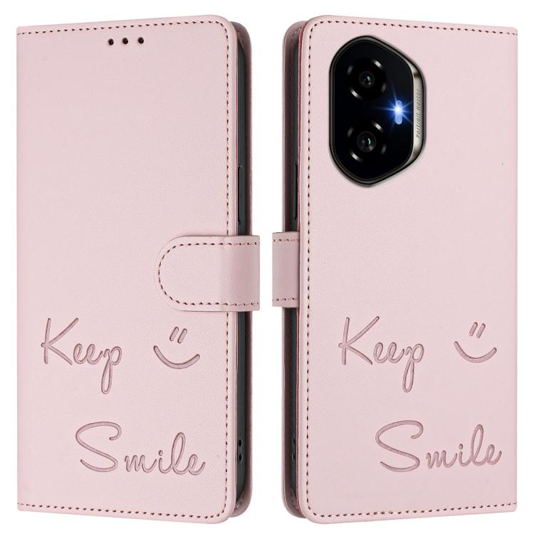For Honor 300 5G Smile Embossing RFID Leather Phone Case