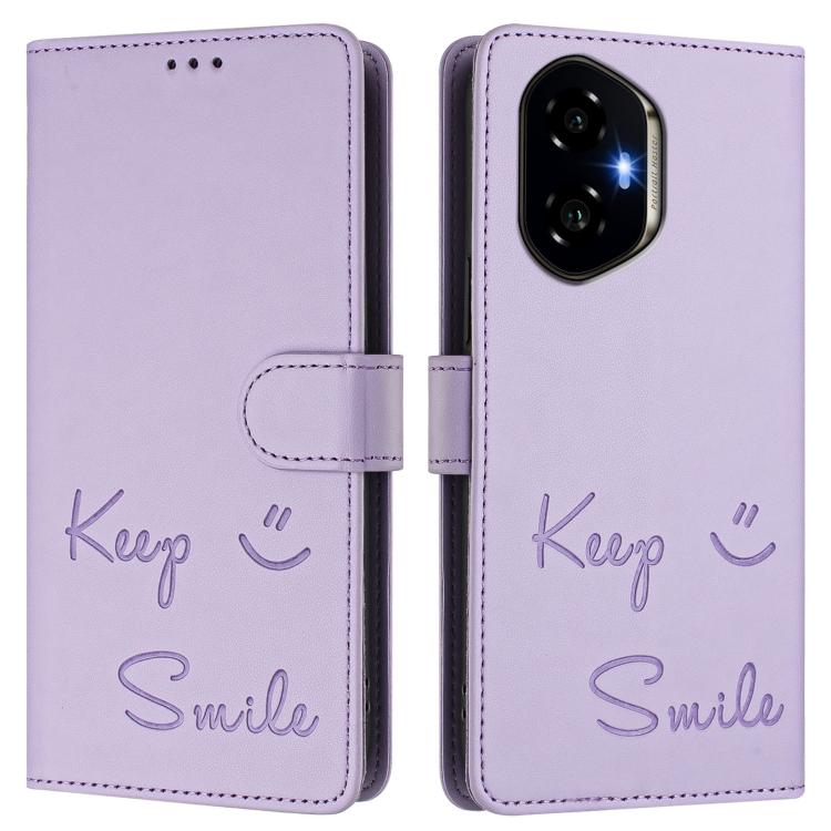 For Honor 300 5G Smile Embossing RFID Leather Phone Case