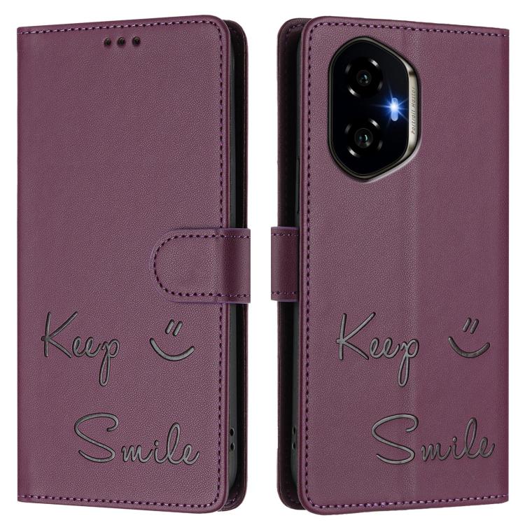 For Honor 300 5G Smile Embossing RFID Leather Phone Case