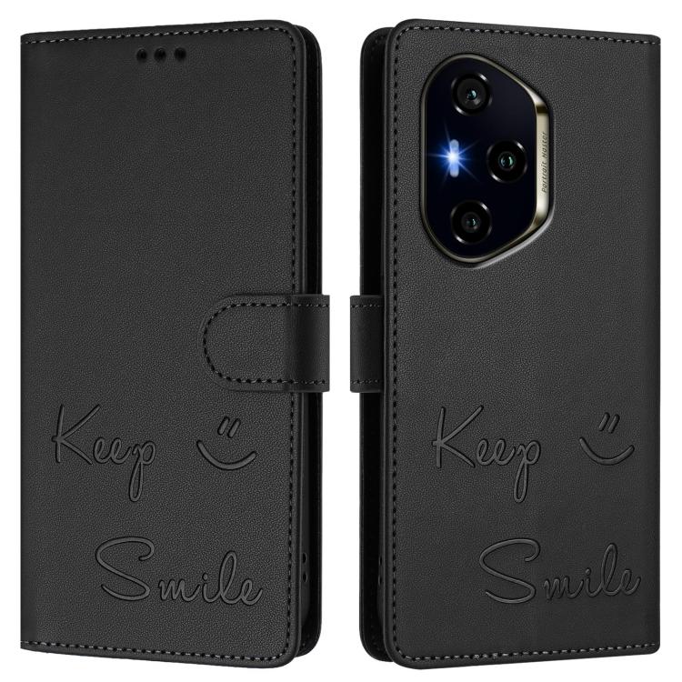 For Honor 300 Pro 5G / 300 Ultra 5G Smile Embossing RFID Leather Phone Case