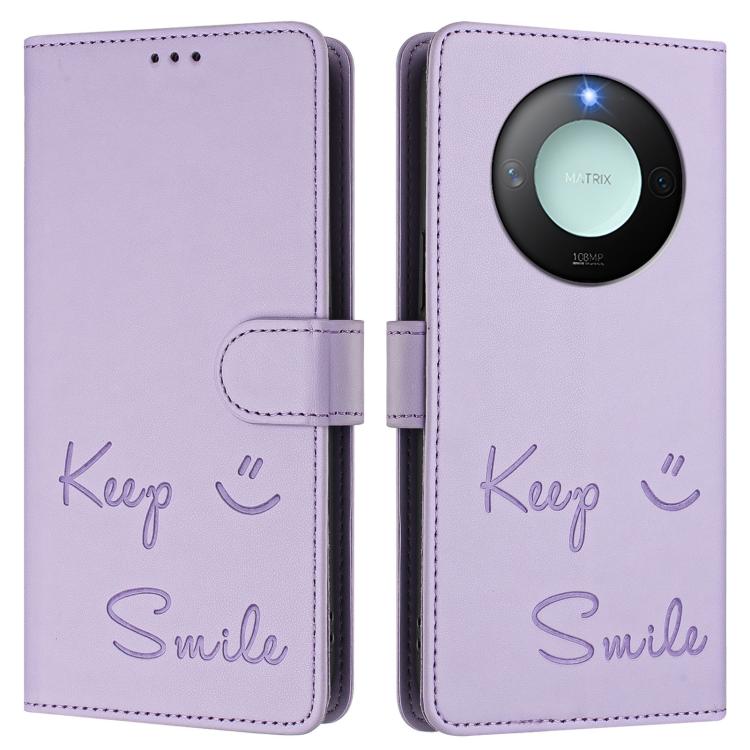For Honor X9c Smart 5G Smile Embossing RFID Leather Phone Case