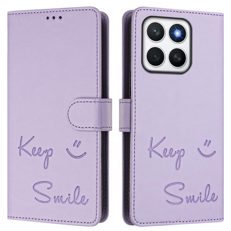For Honor X8c 4G Global Smile Embossing RFID Leather Phone Case