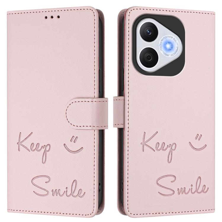 For Honor 400 Lite Global Smile Embossing RFID Leather Phone Case