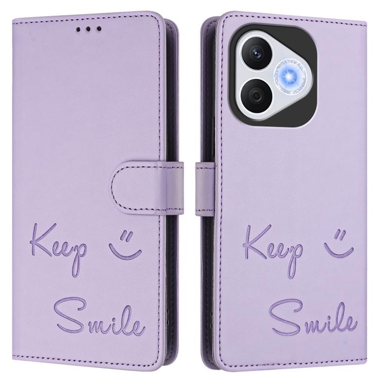 For Honor 400 Lite Global Smile Embossing RFID Leather Phone Case