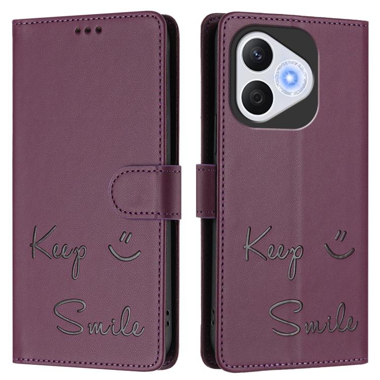 For Honor 400 Lite Global Smile Embossing RFID Leather Phone Case