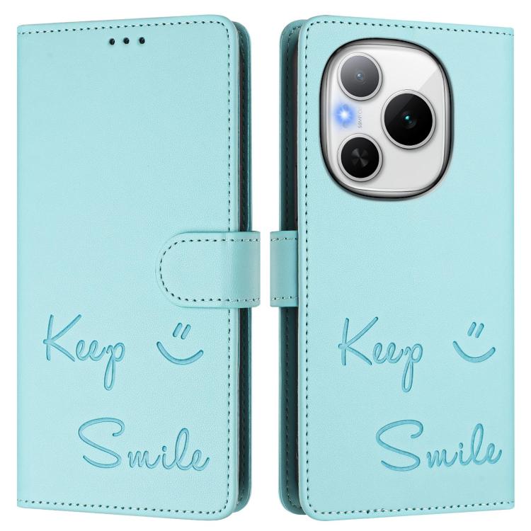 For Honor Power 5G Smile Embossing RFID Leather Phone Case