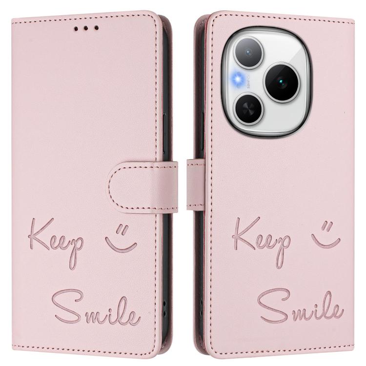 For Honor Power 5G Smile Embossing RFID Leather Phone Case