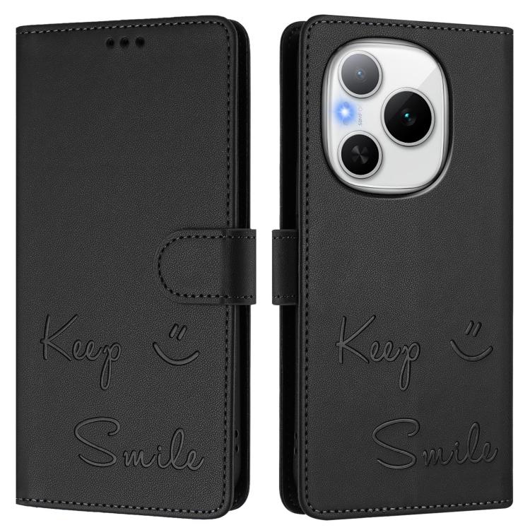 For Honor Power 5G Smile Embossing RFID Leather Phone Case