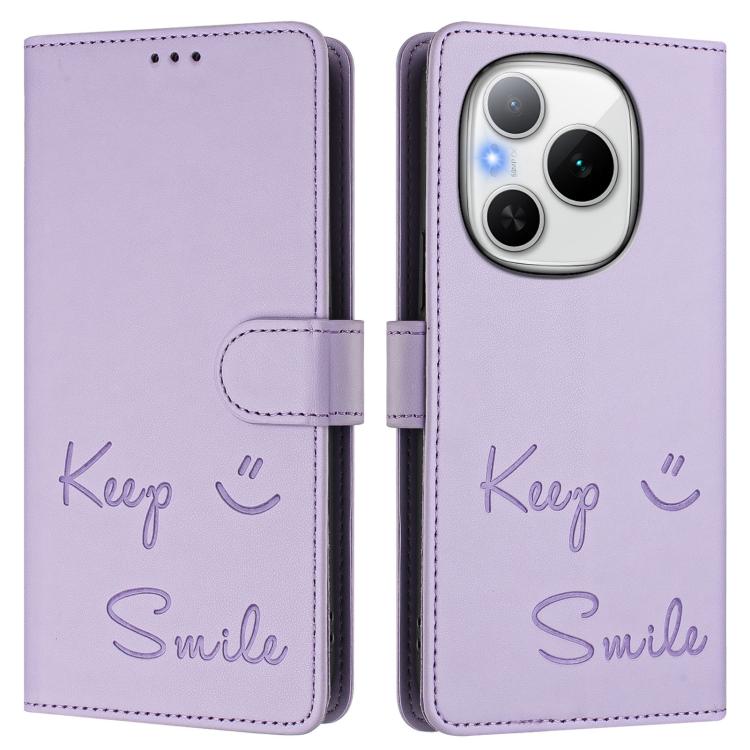 For Honor Power 5G Smile Embossing RFID Leather Phone Case