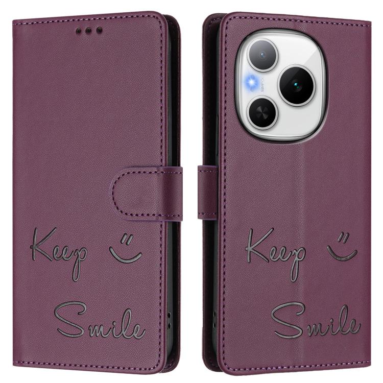 For Honor Power 5G Smile Embossing RFID Leather Phone Case