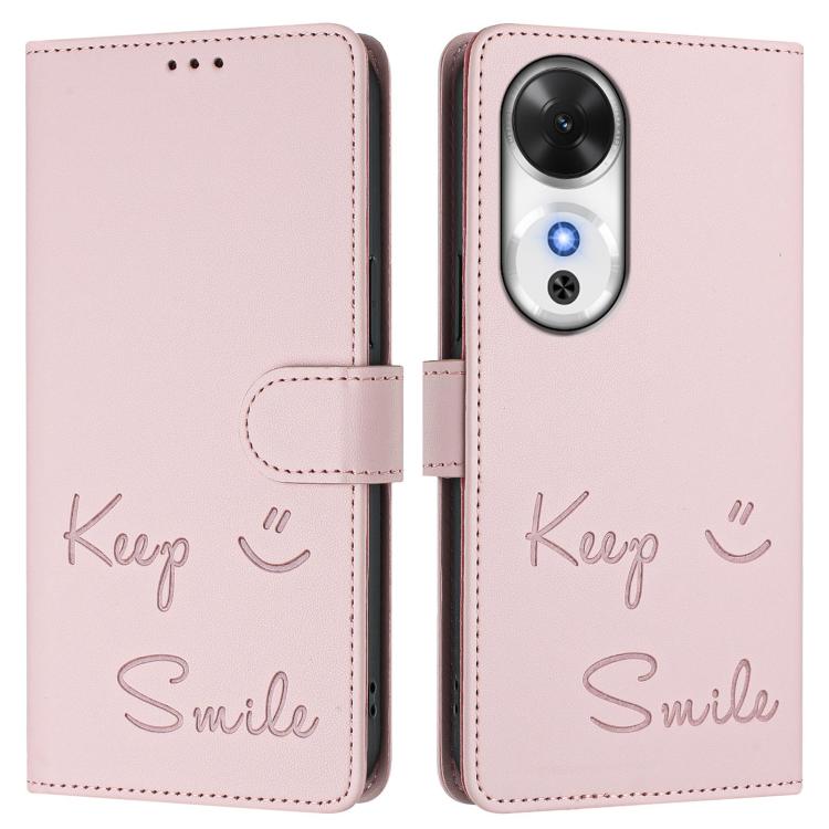 For Honor Play 60 5G Smile Embossing RFID Leather Phone Case