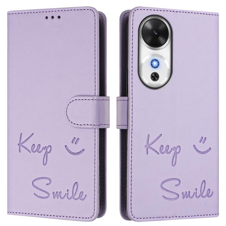 For Honor Play 60 5G Smile Embossing RFID Leather Phone Case