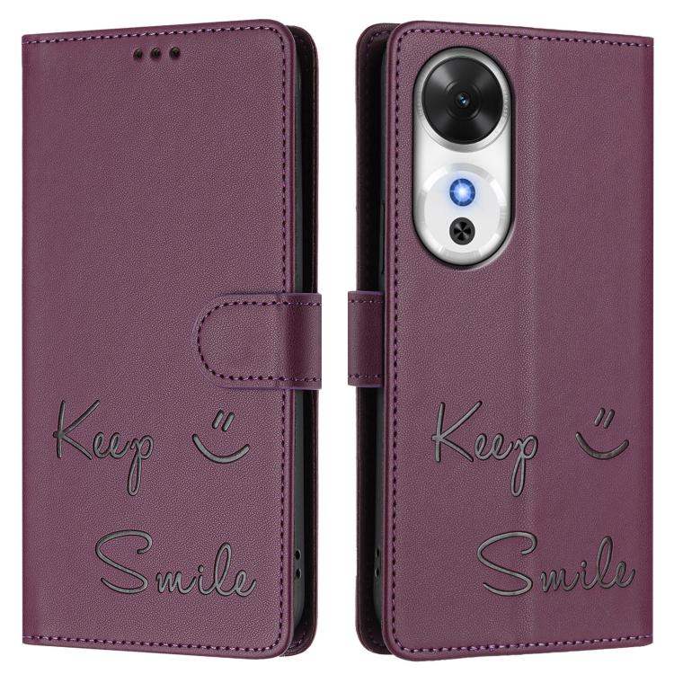 For Honor Play 60 5G Smile Embossing RFID Leather Phone Case