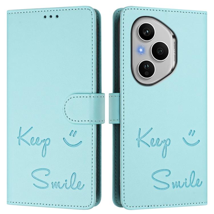 For Honor 400 Pro Global 160.8mm Smile Embossing RFID Leather Phone Case
