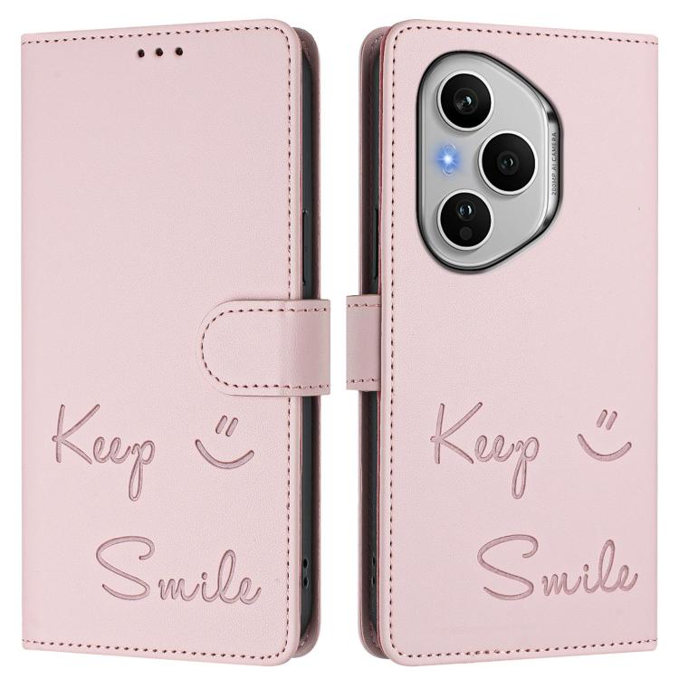 For Honor 400 Pro Global 160.8mm Smile Embossing RFID Leather Phone Case
