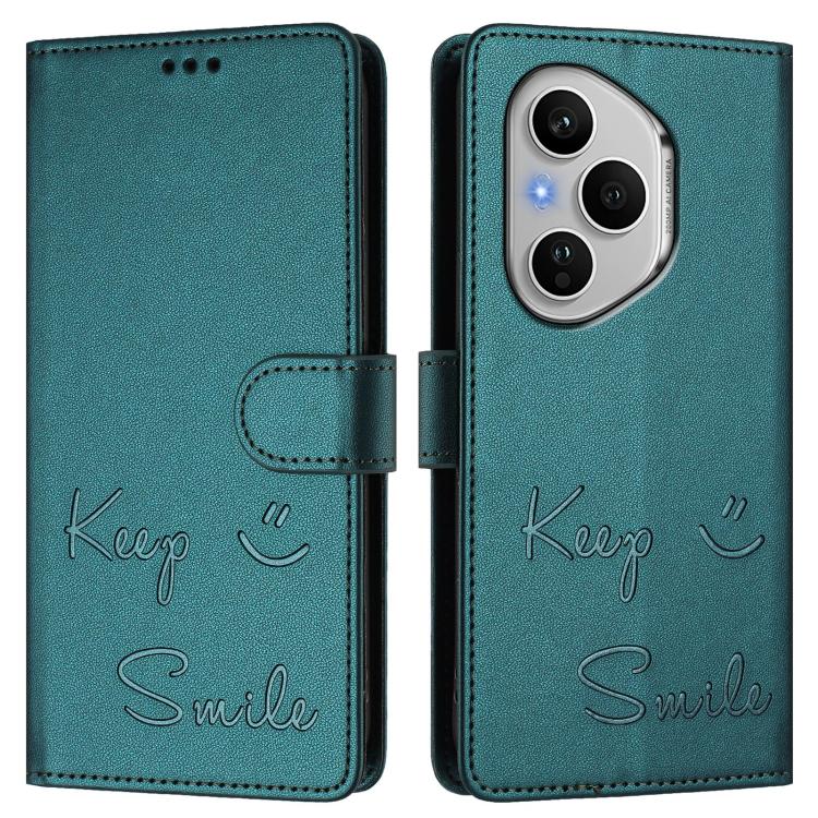 For Honor 400 Pro Global 160.8mm Smile Embossing RFID Leather Phone Case