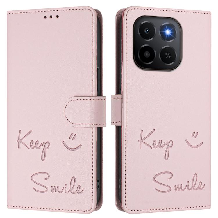 For Honor X6c 4G Smile Embossing RFID Leather Phone Case