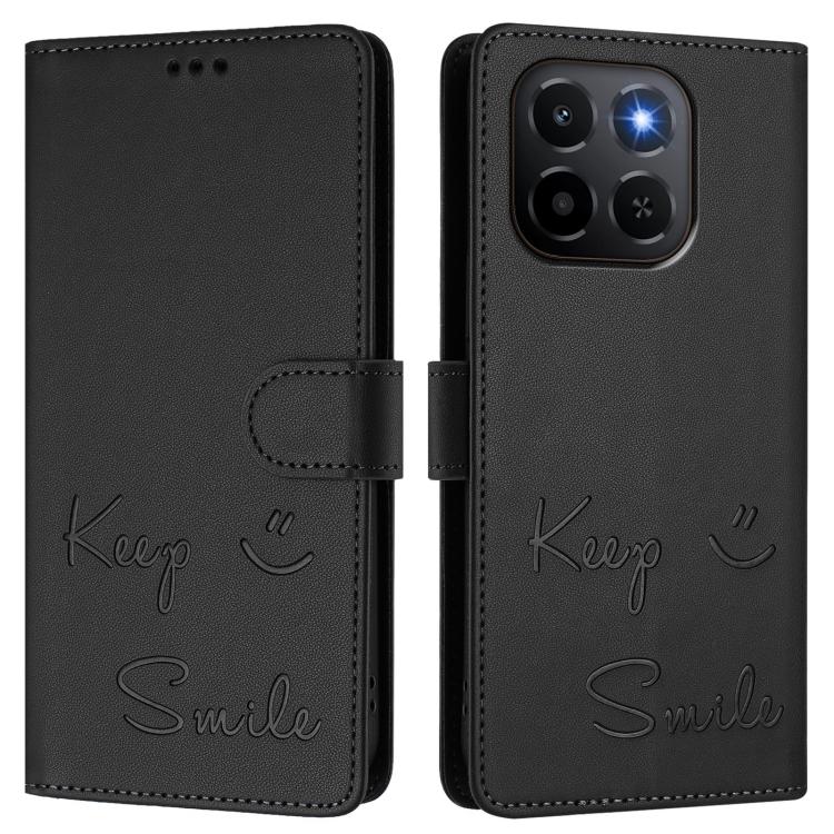 For Honor X6c 4G Smile Embossing RFID Leather Phone Case