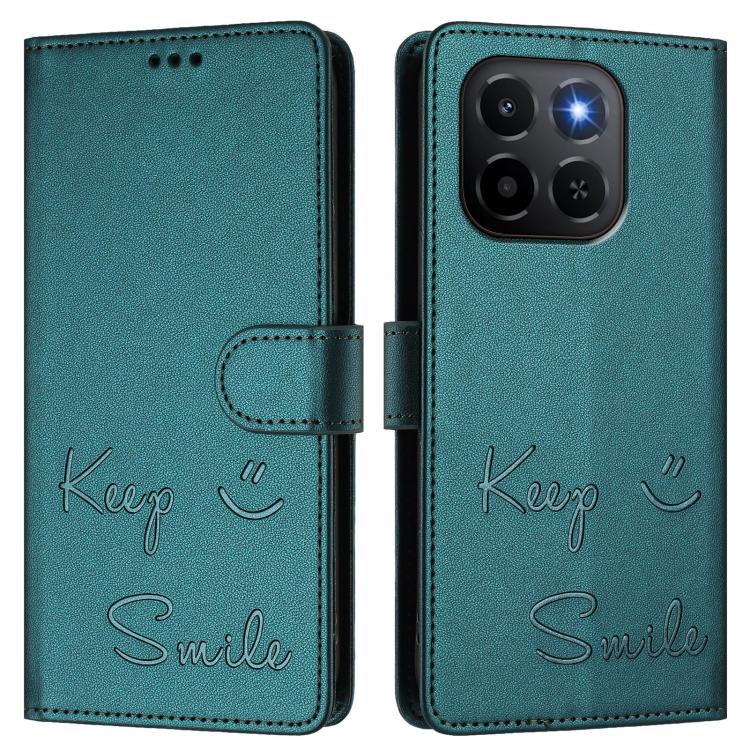 For Honor X6c 4G Smile Embossing RFID Leather Phone Case