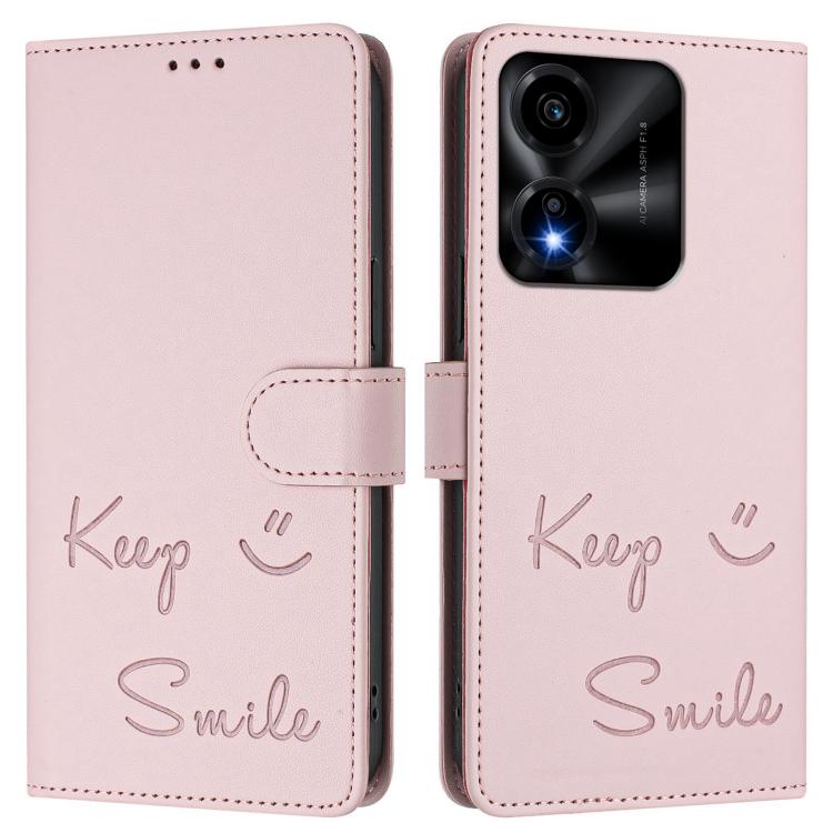 For Honor X5c Plus Smile Embossing RFID Leather Phone Case