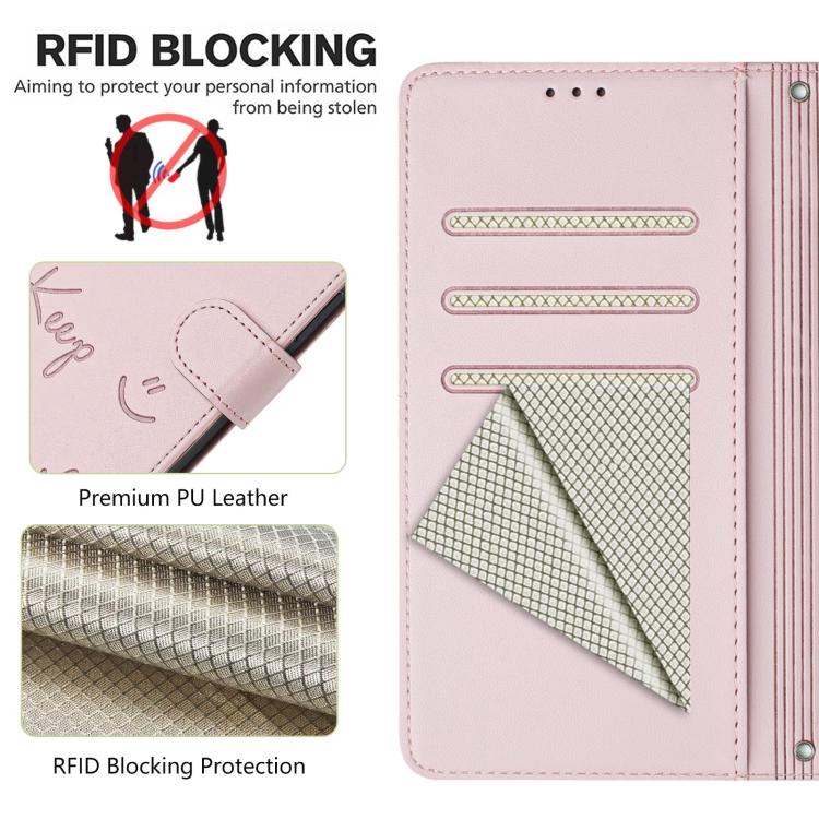 For Honor X5c Plus Smile Embossing RFID Leather Phone Case
