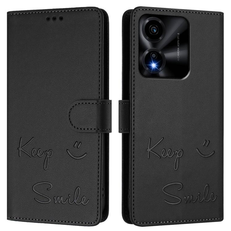 For Honor X5c Plus Smile Embossing RFID Leather Phone Case