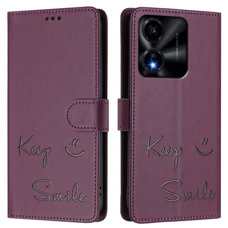 For Honor X5c Plus Smile Embossing RFID Leather Phone Case