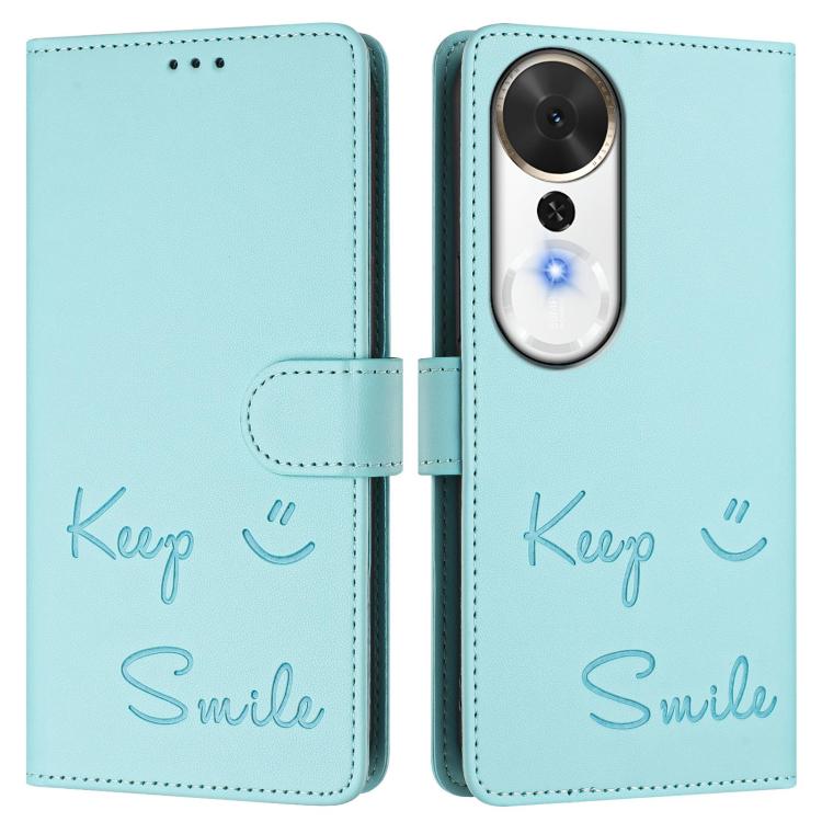 For Honor Play 70 Plus Smile Embossing RFID Leather Phone Case