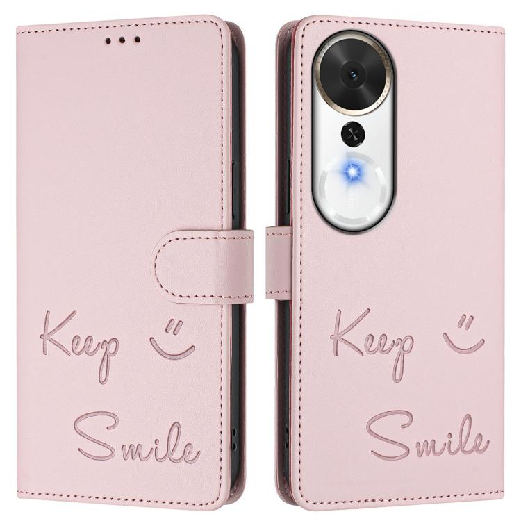For Honor Play 70 Plus Smile Embossing RFID Leather Phone Case