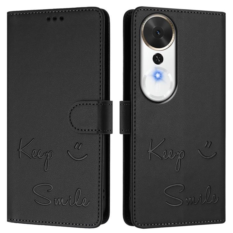 For Honor Play 70 Plus Smile Embossing RFID Leather Phone Case
