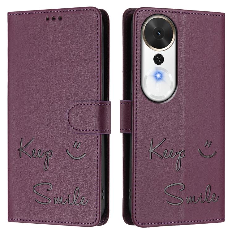 For Honor Play 70 Plus Smile Embossing RFID Leather Phone Case