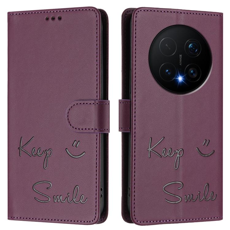 For Honor Magic8 Pro Smile Embossing RFID Leather Phone Case