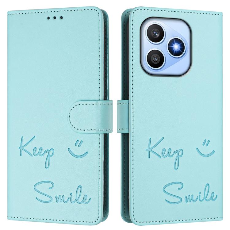 For Honor X8d 4G Smile Embossing RFID Leather Phone Case