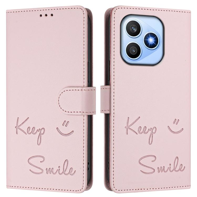 For Honor X8d 4G Smile Embossing RFID Leather Phone Case