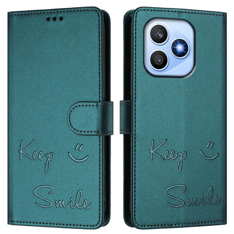 For Honor X8d 4G Smile Embossing RFID Leather Phone Case