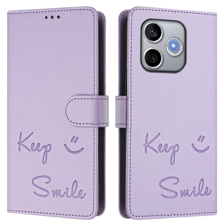 For Honor 600 Lite Global Smile Embossing RFID Leather Phone Case