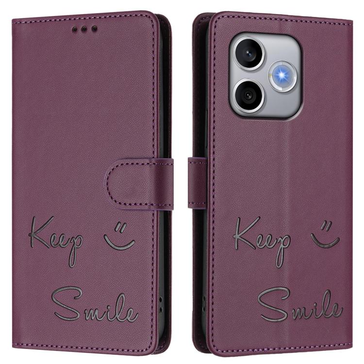 For Honor 600 Lite Global Smile Embossing RFID Leather Phone Case