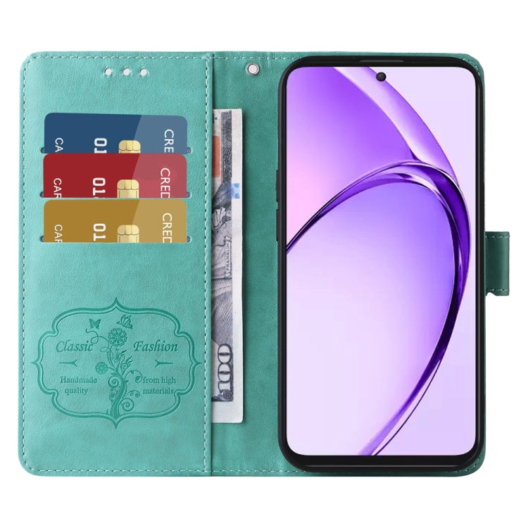 For OPPO A3 Pro 5G Global / India Embossed Butterfly Flowers Leather Phone Case