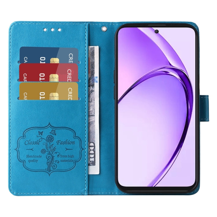 For OPPO A3 Pro 5G Global / India Embossed Butterfly Flowers Leather Phone Case