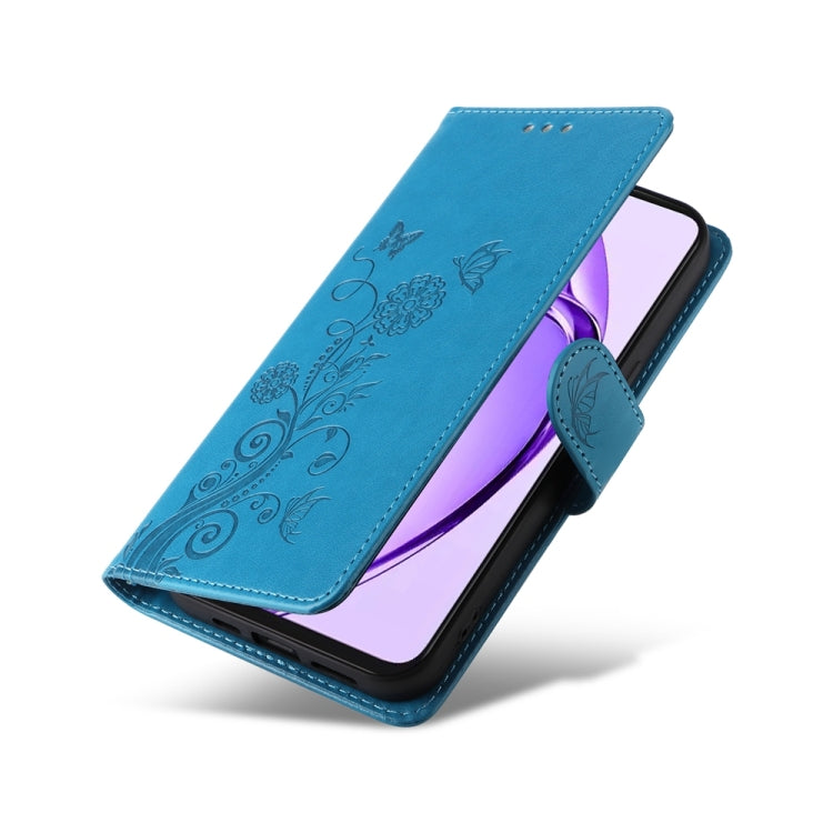 For OPPO A3 Pro 5G Global / India Embossed Butterfly Flowers Leather Phone Case