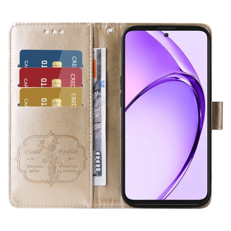 For OPPO A3 Pro 5G Global / India Embossed Butterfly Flowers Leather Phone Case