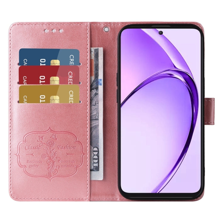 For OPPO A3 Pro 5G Global / India Embossed Butterfly Flowers Leather Phone Case