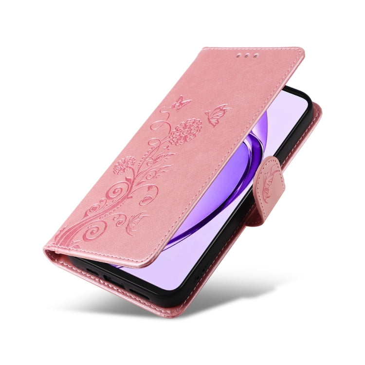 For OPPO A3 Pro 5G Global / India Embossed Butterfly Flowers Leather Phone Case