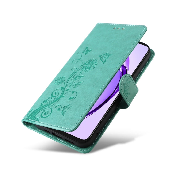 For OPPO A5x 4G / 5G / A3x 4G / 5G India Embossed Butterfly Flowers Leather Phone Case
