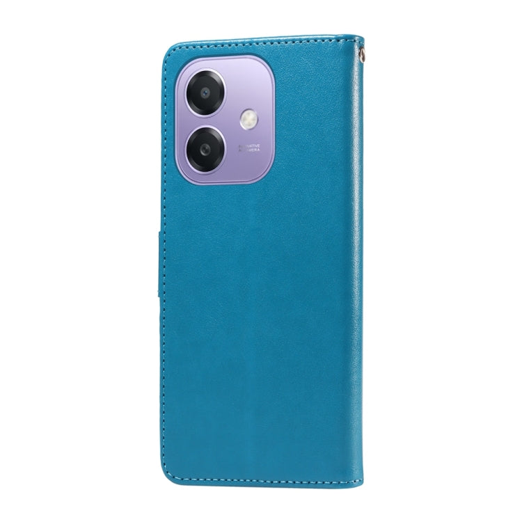 For OPPO A5x 4G / 5G / A3x 4G / 5G India Embossed Butterfly Flowers Leather Phone Case