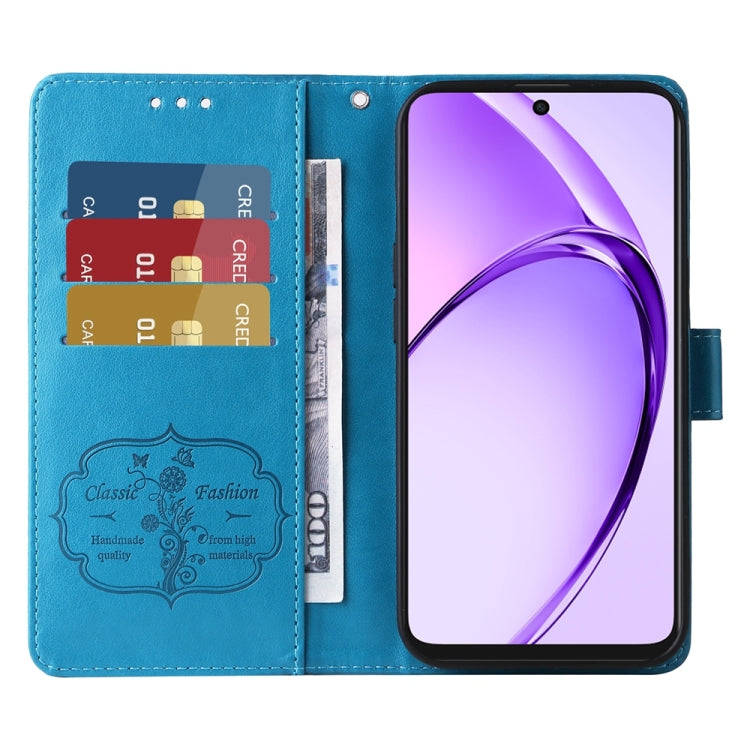 For OPPO A5x 4G / 5G / A3x 4G / 5G India Embossed Butterfly Flowers Leather Phone Case