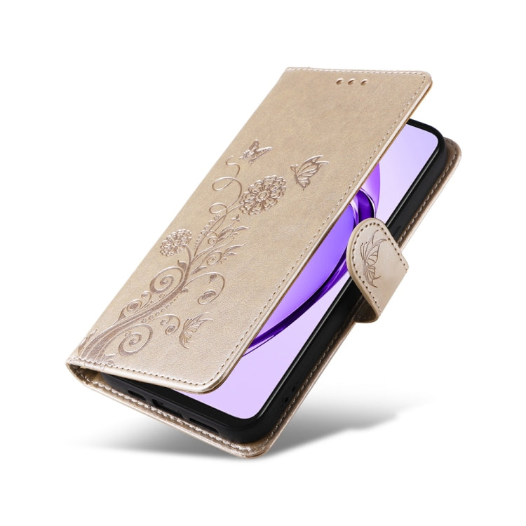 For OPPO A5x 4G / 5G / A3x 4G / 5G India Embossed Butterfly Flowers Leather Phone Case